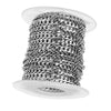 Stainless Steel Curb Chain Roll Silver Tone for Jewelry Making Crafts 4mm