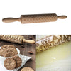 Christmas Wooden Rolling Pin Embossed Baking Cookies Biscuit Fondant Decor