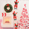 Christmas Santa Claus Climbing on Rope Ladder Xmas Tree Decor 3 Man 40cm