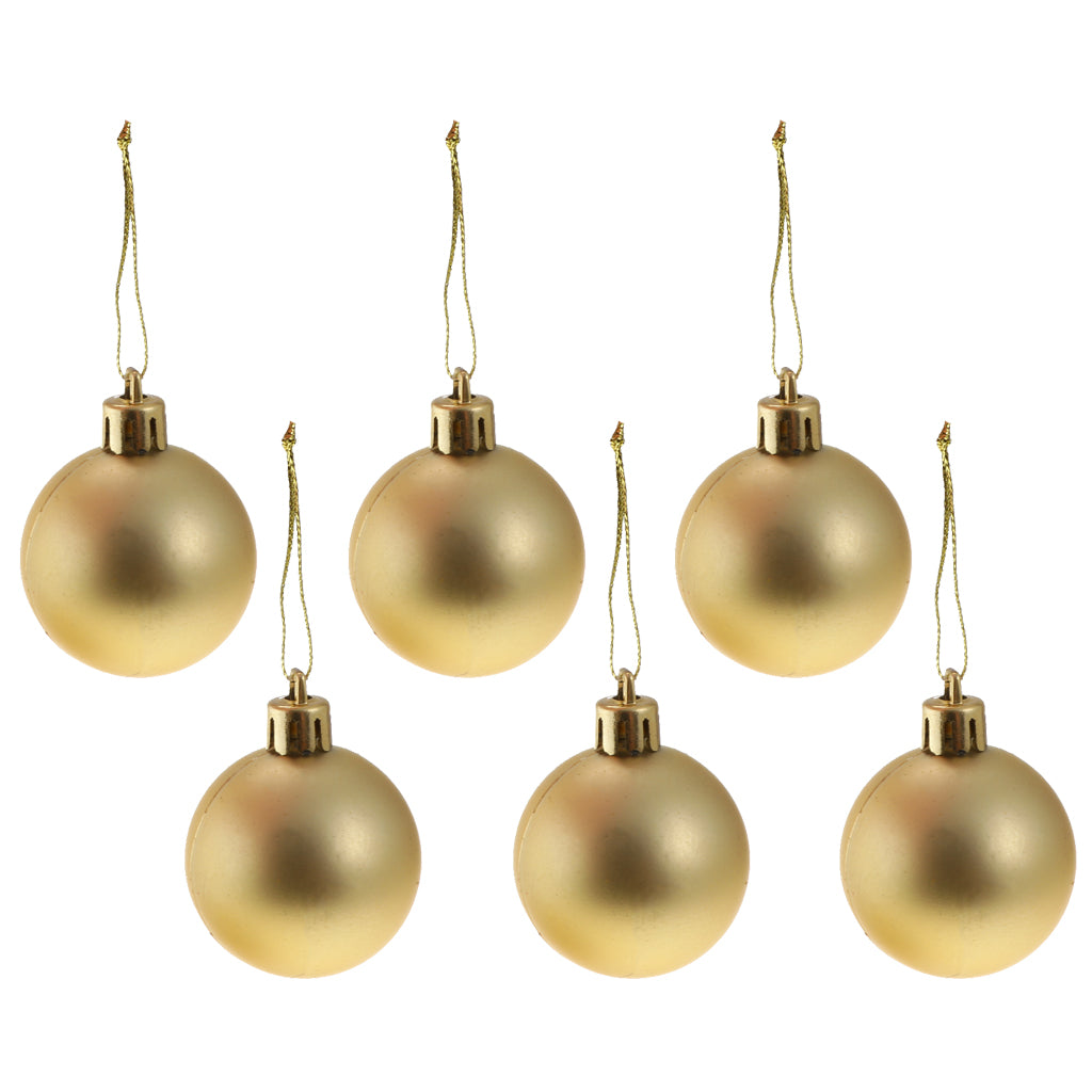 24pcs 6cm Christmas Balls Xmas Tree Ornaments Hanging Decorations Gold