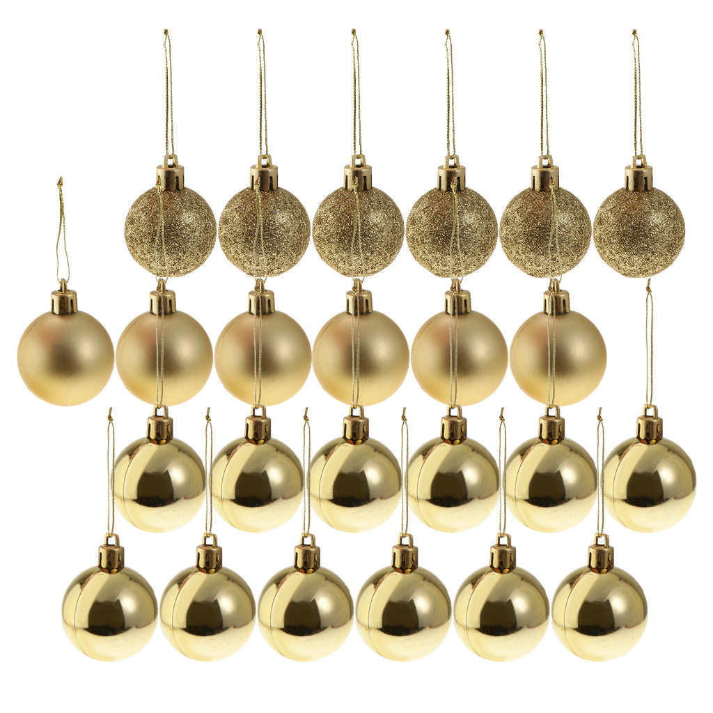 24pcs 6cm Christmas Balls Xmas Tree Ornaments Hanging Decorations Gold