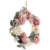 Artificial Silk Flower Leaves Door Wreath Garland Wedding Decorations Pink