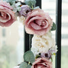 Artificial Silk Flower Leaves Door Wreath Garland Wedding Decorations Pink