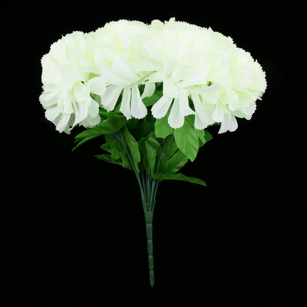 Artificial Silk Chrysanthemum Bouquet Home Decor Cemetery Flower Cream