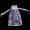 100pcs Tulle Snowflake Gift Pouch Candy Bag Christmas Gift Favor 9 x 12cm