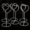 6 White Heart Place Name Card Holder Clip Wedding Table Number Decor L