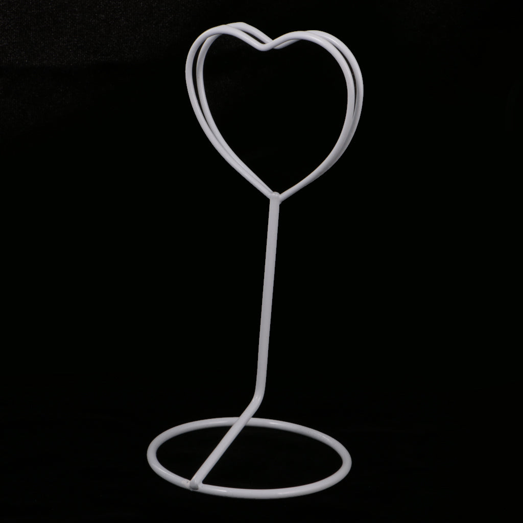 6 White Heart Place Name Card Holder Clip Wedding Table Number Decor L