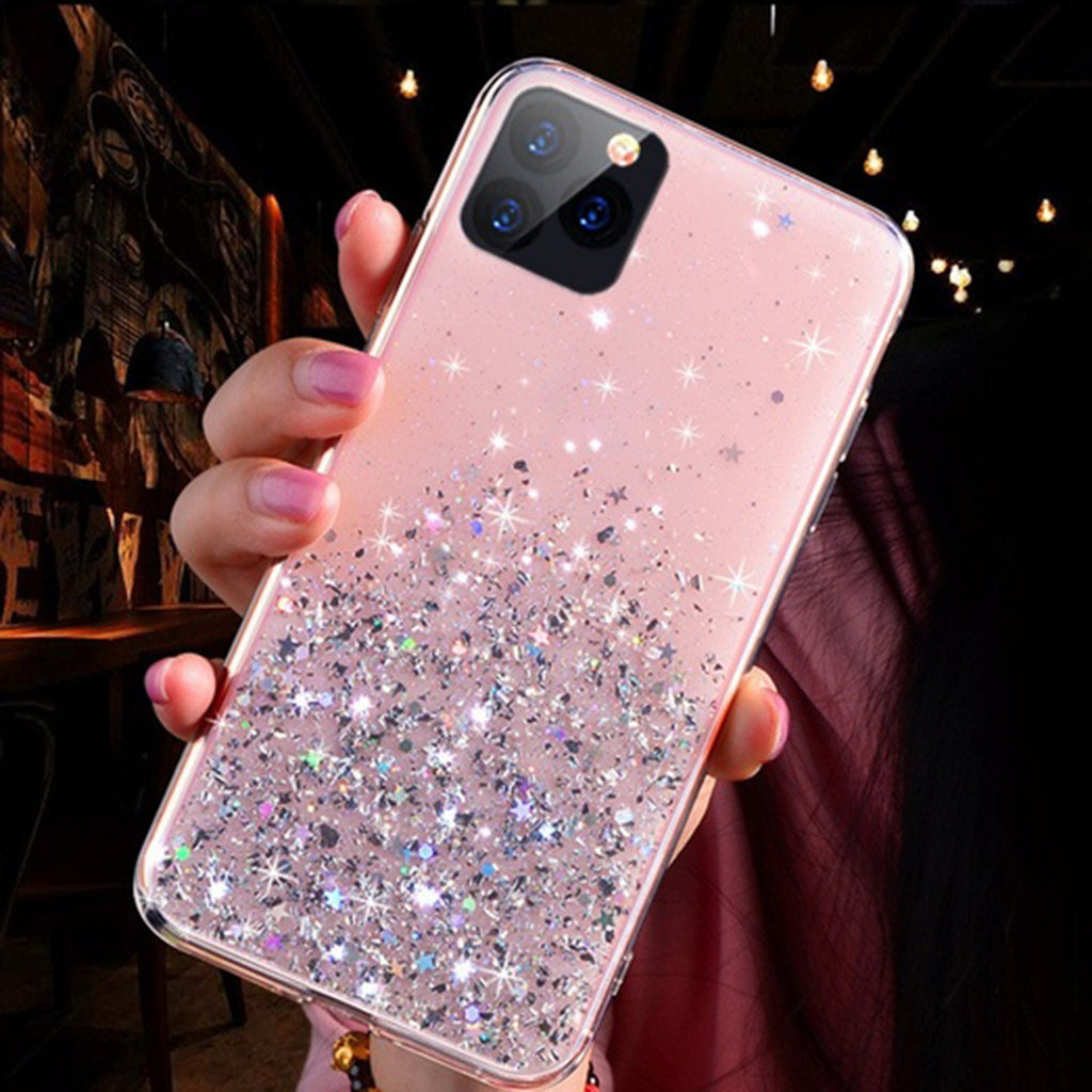 Luxury Bling Sequin Star Glitter Phone Case For iphone Pink iPhoneXR