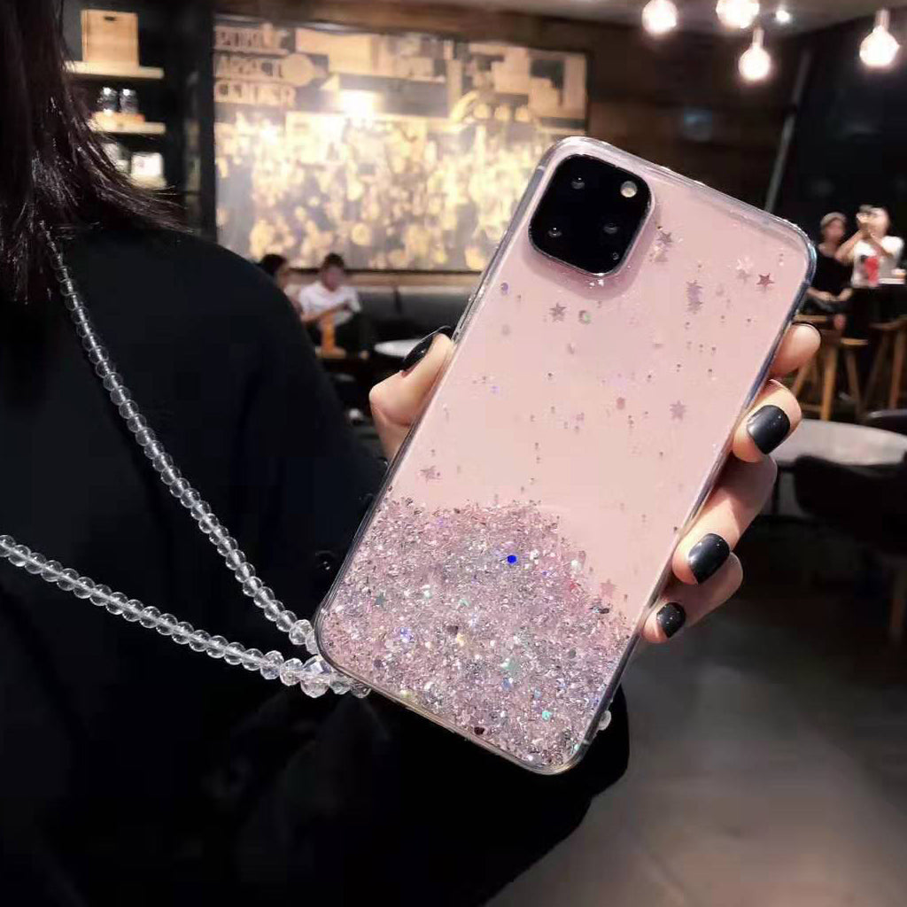 Luxury Bling Sequin Star Glitter Phone Case For iphone Pink iPhoneXR