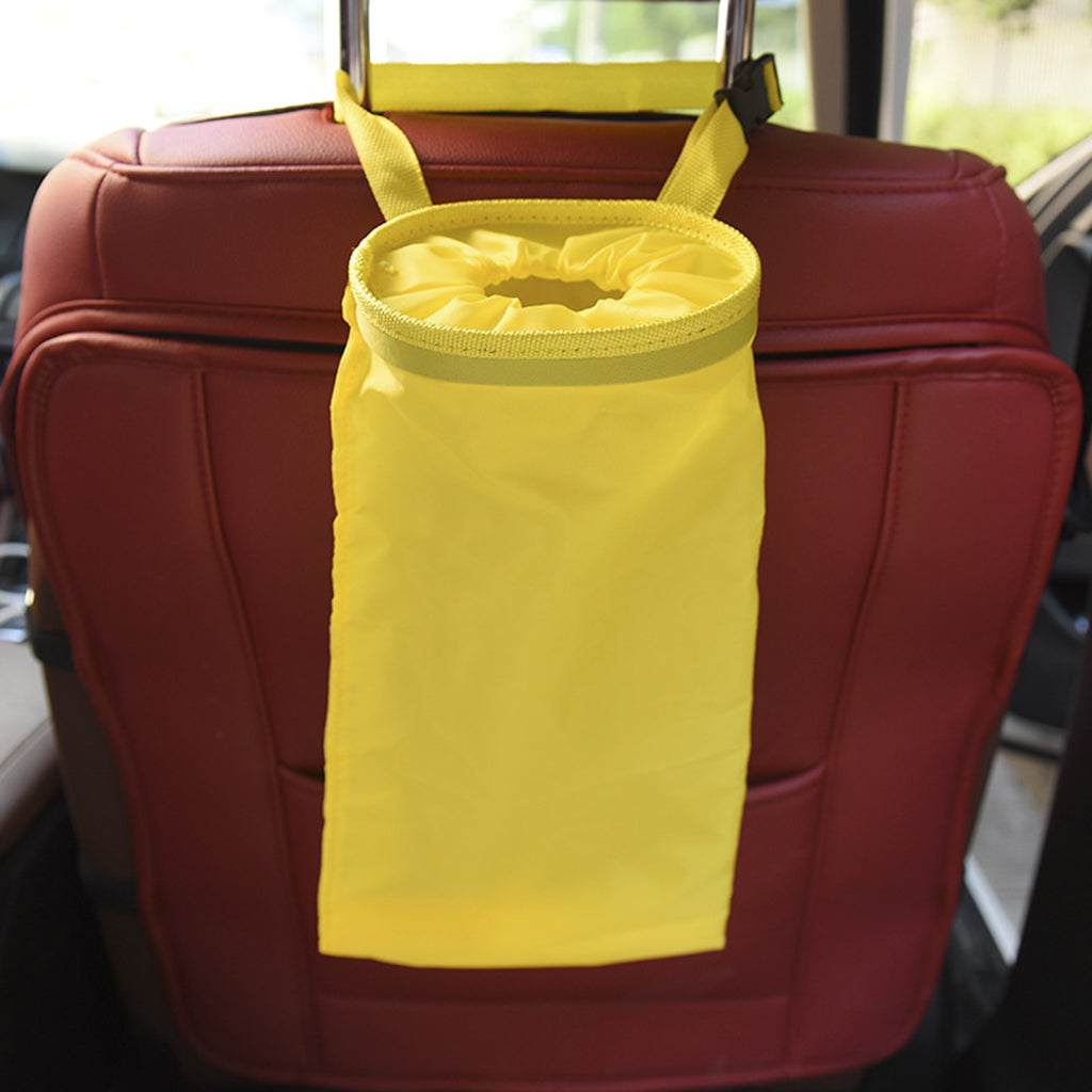 Car Vehicle Back Seat Headrest Litter Trash Garbage Bag Yellow