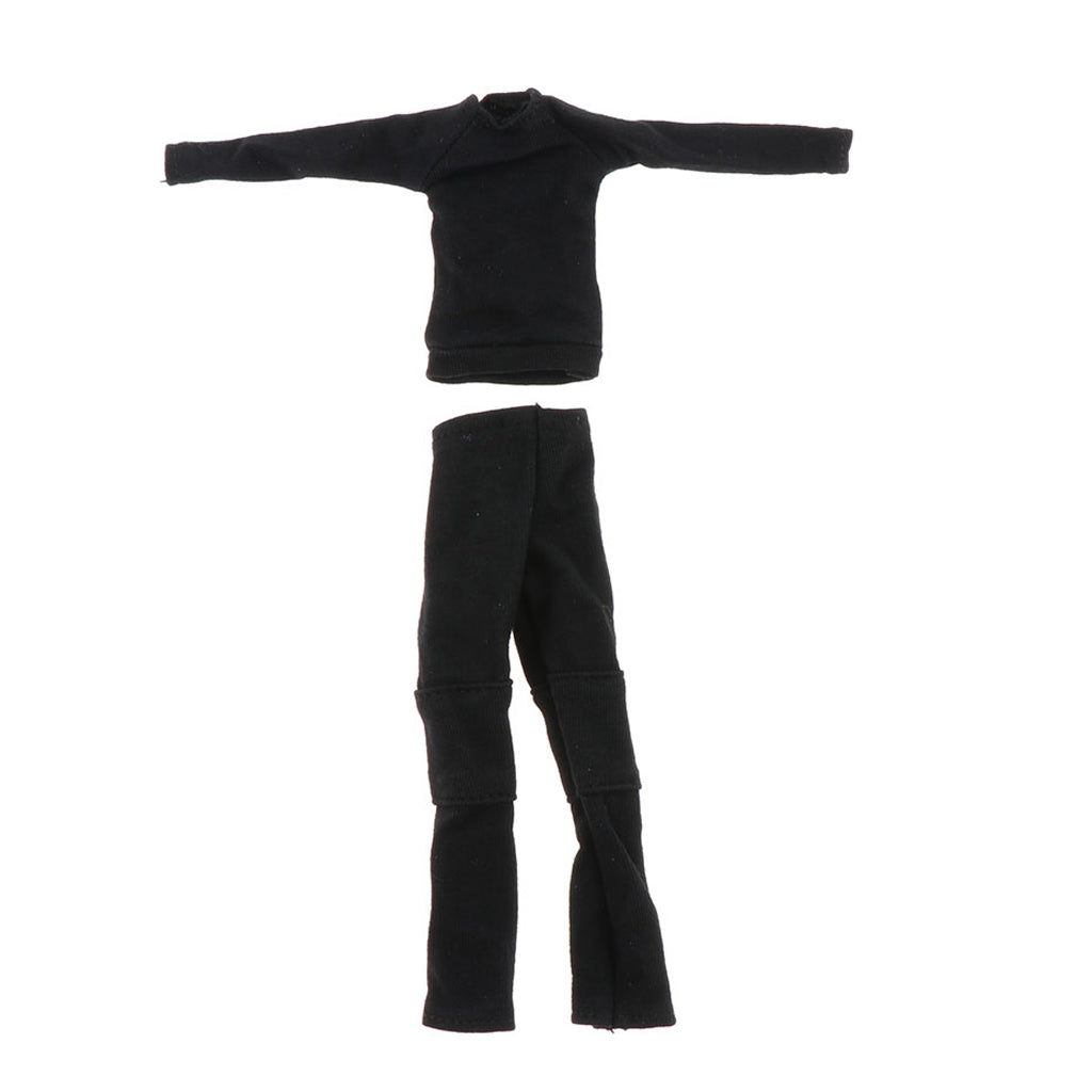 Action Figure Sweater 1/9 Female Male Sweater Suit Doll Accessories Black