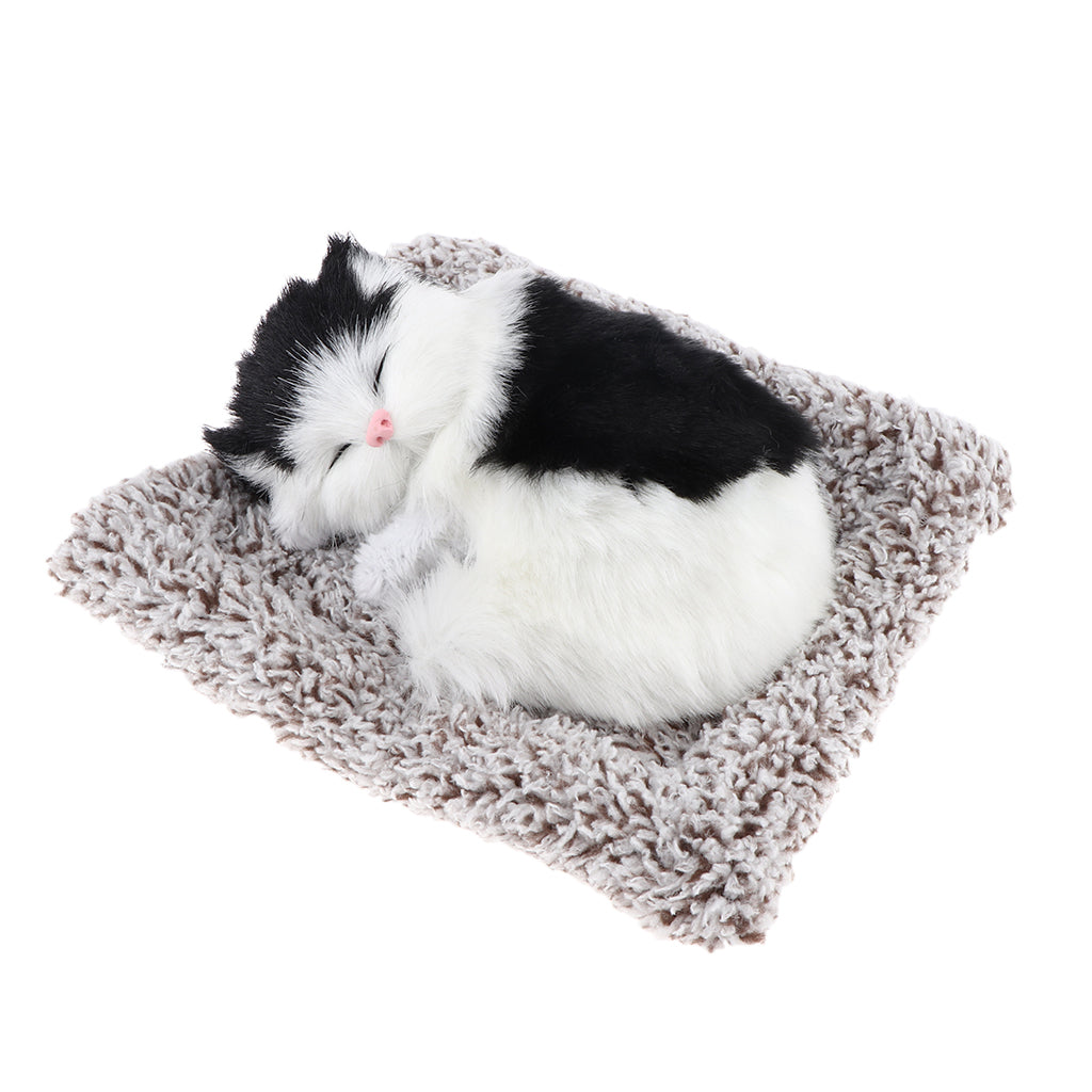 Simulation Cat Desktop Animal Ornament Car / Home Decoration White + Black