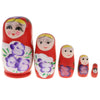 5PCS Russian Nesting Doll Babushka Matryoshka Dolls Hand Painted Red