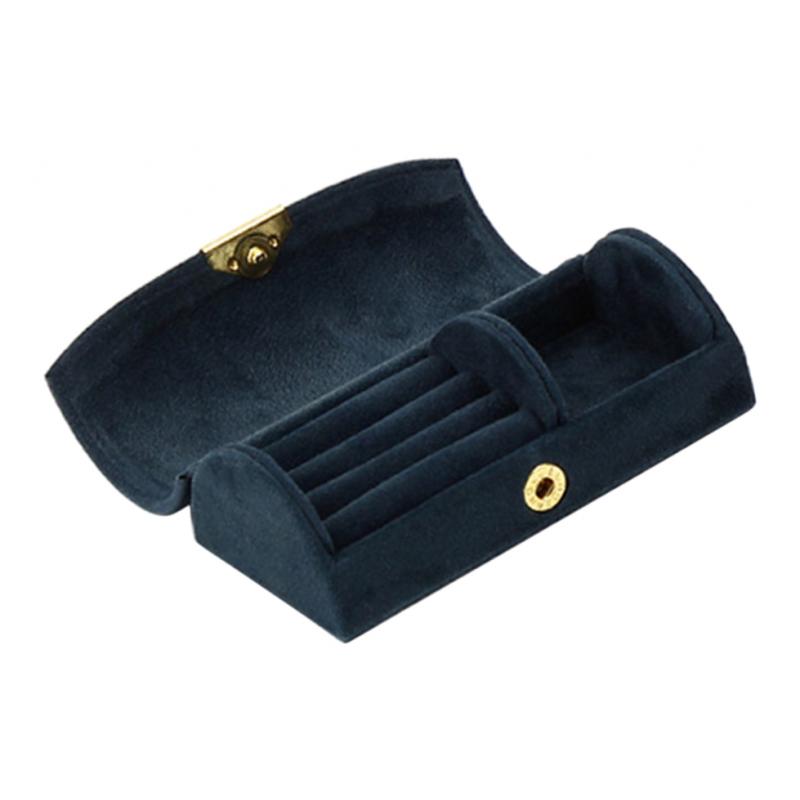 Velvet Jewelry Box Necklace Bracelet Organizer Box Showcase Holder Dark Blue