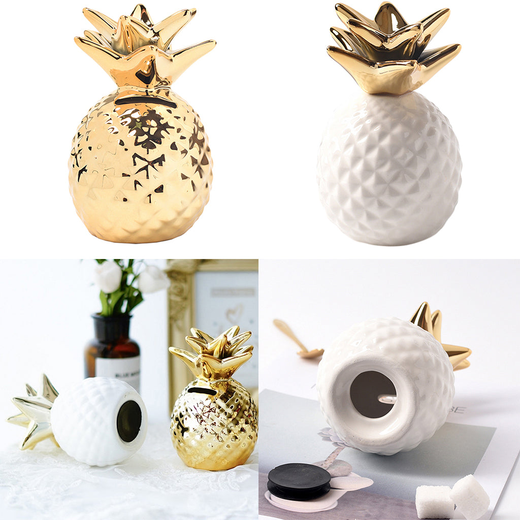 Dictionary Creative Pineapple Mini Piggy Bank Home Table Ornaments White