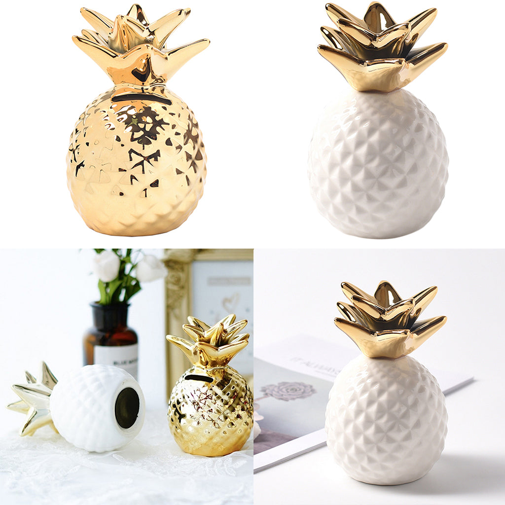 Dictionary Creative Pineapple Mini Piggy Bank Home Table Ornaments White