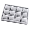 Bangle Velvet Display Tray Watch Showcase 12 Grids Shop Jewelry Holder Gray