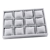 Bangle Velvet Display Tray Watch Showcase 12 Grids Shop Jewelry Holder Gray