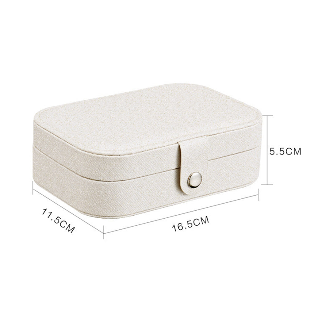 Travel Portable Jewelry Box Organizer PU Leather Ornament Case Storage White