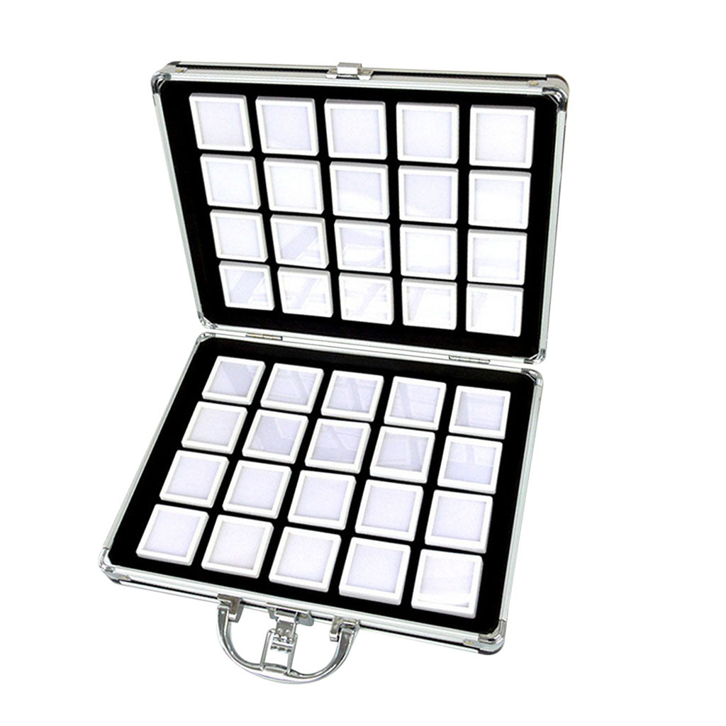 24/40 Grids Luxury Diamond Gemstone Storage Box Jewelry Organizer Case 4cm