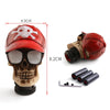 Universal Car Manual Gear Shift Lever Head Skull Baseball Cap Shifter Red