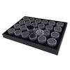 Foam Gem Jars Insert Gemstone Storage Display Tray with Screw Cap Box Black