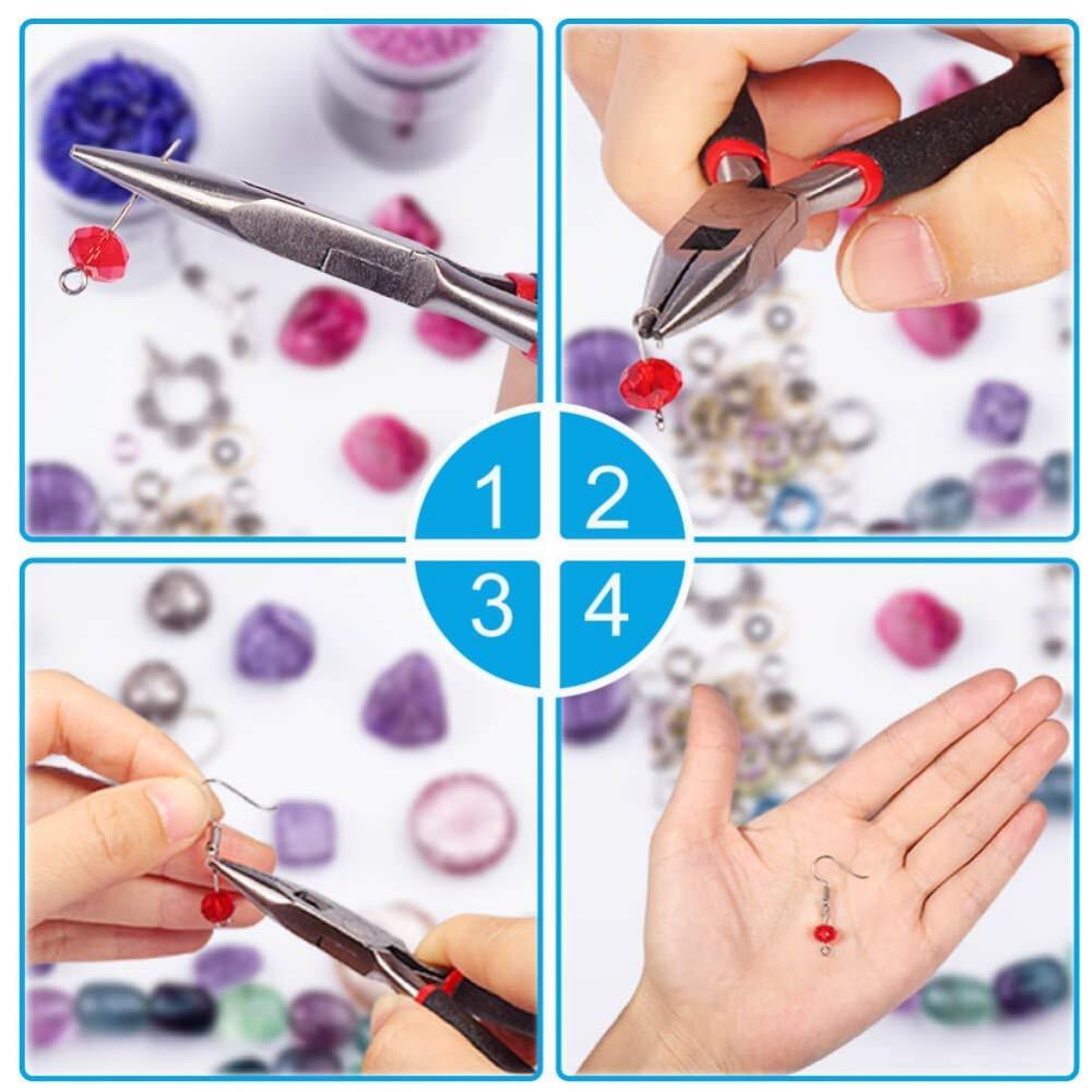 DIY Jewelry Making Supplies Earring Earwire Kit with Jewelry Tools Silver