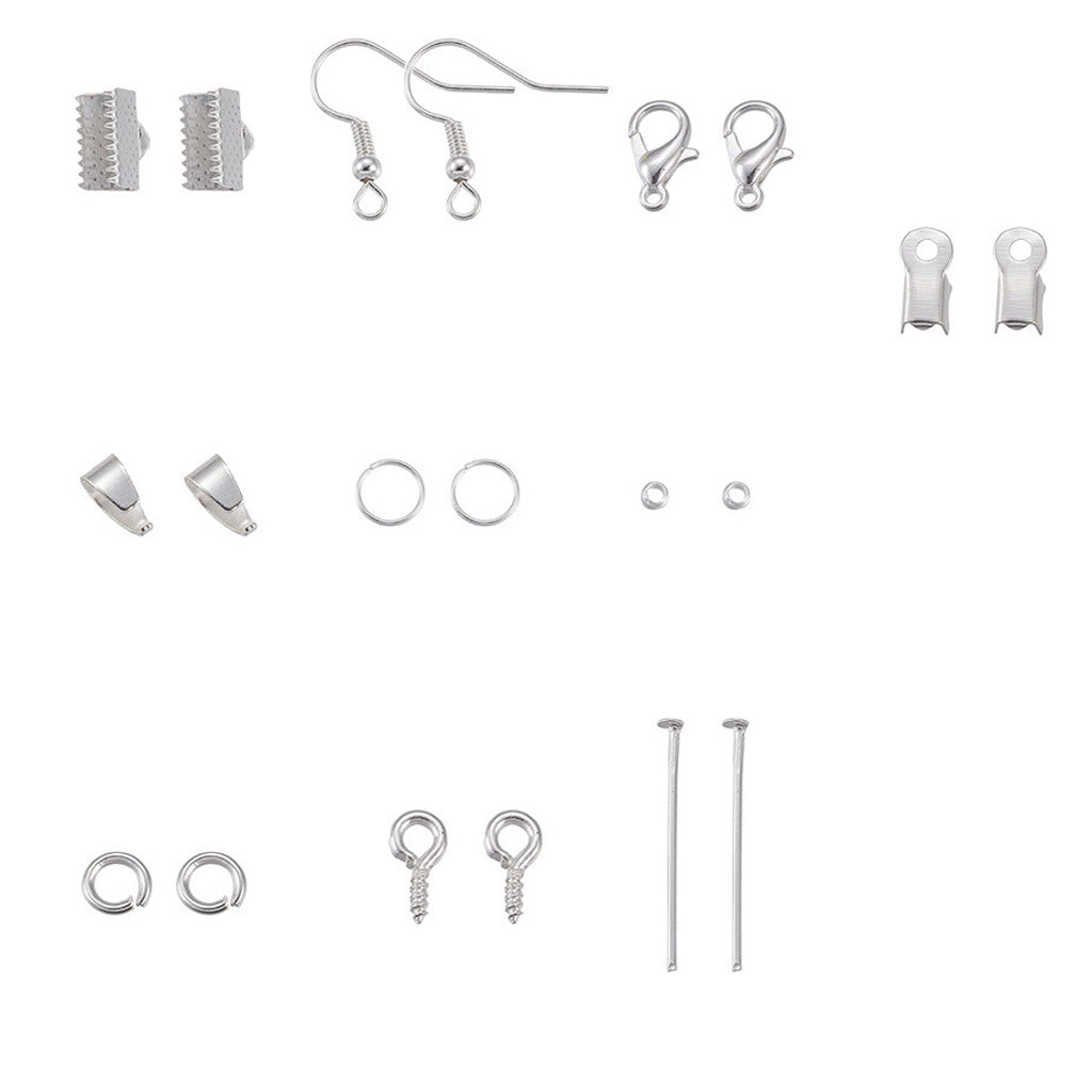 DIY Jewelry Making Supplies Earring Earwire Kit with Jewelry Tools Silver