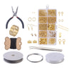 DIY Jewelry Making Supplies Earring Earwire Kit with Jewelry Tools Golden