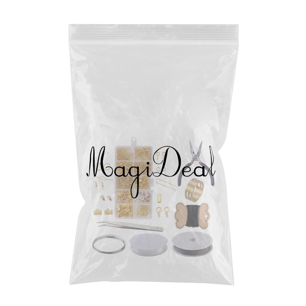 DIY Jewelry Making Supplies Earring Earwire Kit with Jewelry Tools Golden