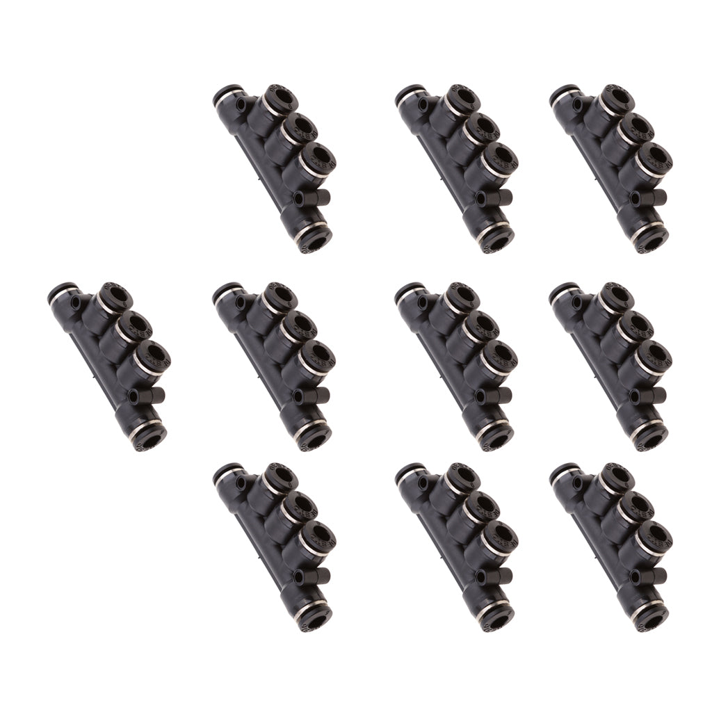 10 Pieces 5-Way Pneumatic Air Line Quick Connector Fittings Coupler 6mm