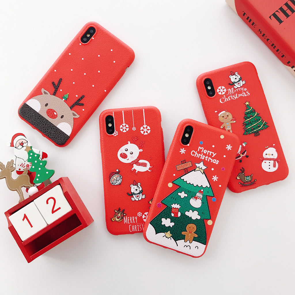 Cute Christmas Tree Soft TPU Case Full Cover Shell for iPhone iPhone X XS