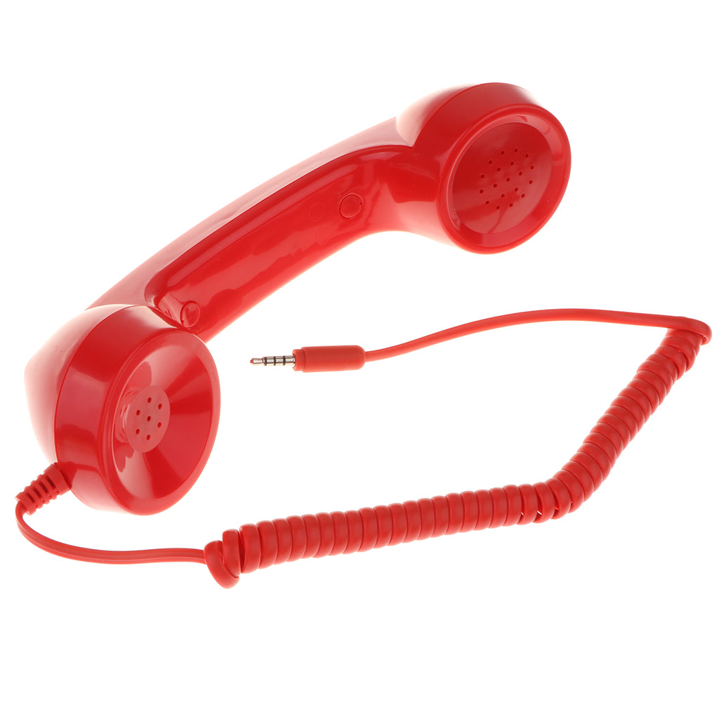 3.5mm Mic Retro Cell Telephone Handset Phone Classic Receiver Red