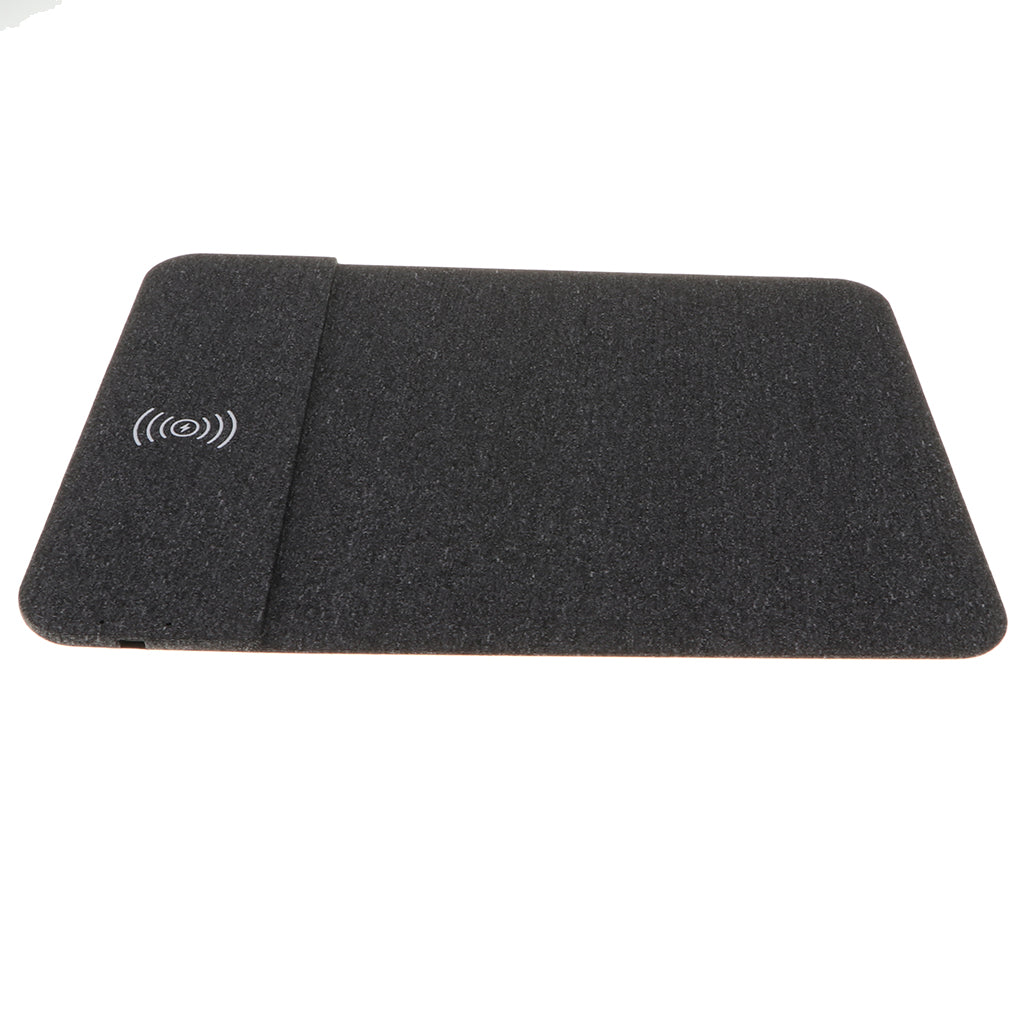 2 in 1 Wireless Desktop Charger Charging Mouse Pad Mat for iPhone X black
