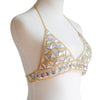 New Women Harness Top Bra Bikini Chainmail Lingerie Chest Body Chain Golden