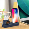 3 In 1 Silicone Charger Stand Charging Dock for Apple Devices Blue