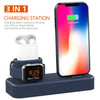 3 In 1 Silicone Charger Stand Charging Dock for Apple Devices Blue