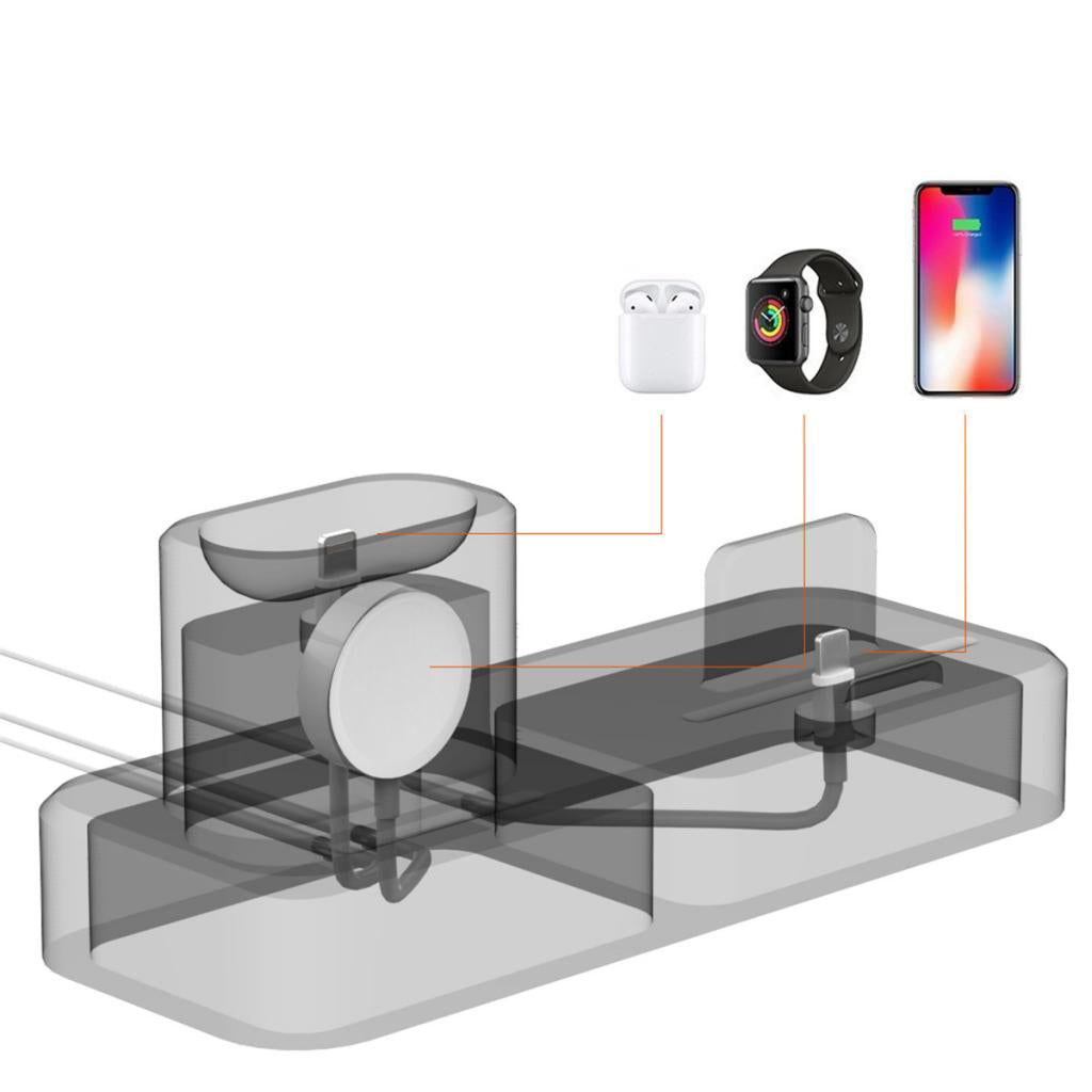 3 In 1 Silicone Charger Stand Charging Dock for Apple Devices Blue