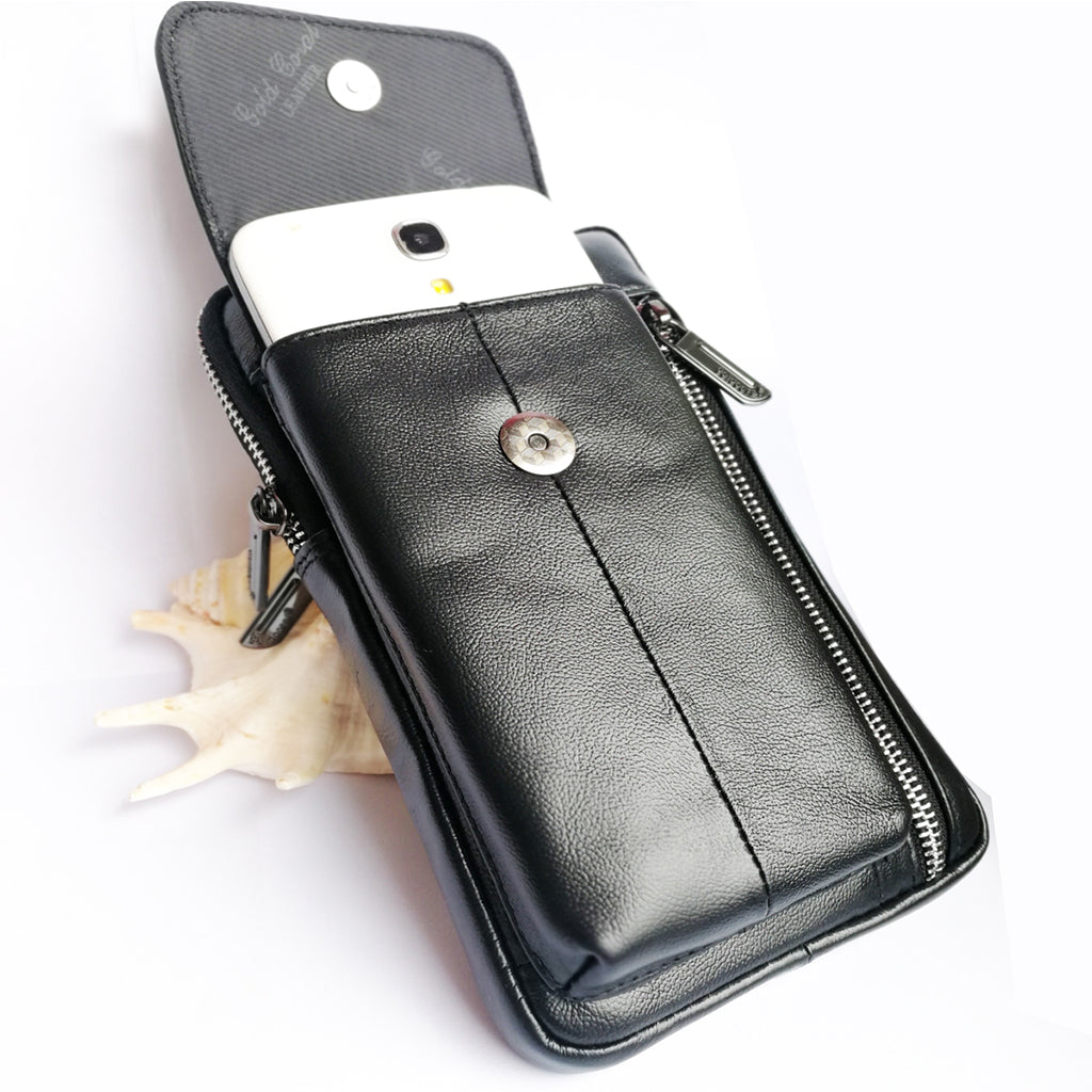 Handbag Purse Strap Pouch Universal Phone Crossbody Leather Bag  black