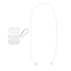 Silicone Protective Cover Case with Metal Keychain for Apple AirPods White