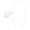 Silicone Protective Cover Case with Metal Keychain for Apple AirPods White