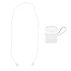 Silicone Protective Cover Case with Metal Keychain for Apple AirPods White