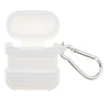 Silicone Protective Cover Case with Metal Keychain for Apple AirPods White