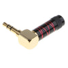 3.5mm Right Angle Male Plug Gold Plated Solder Connector for Phone Red