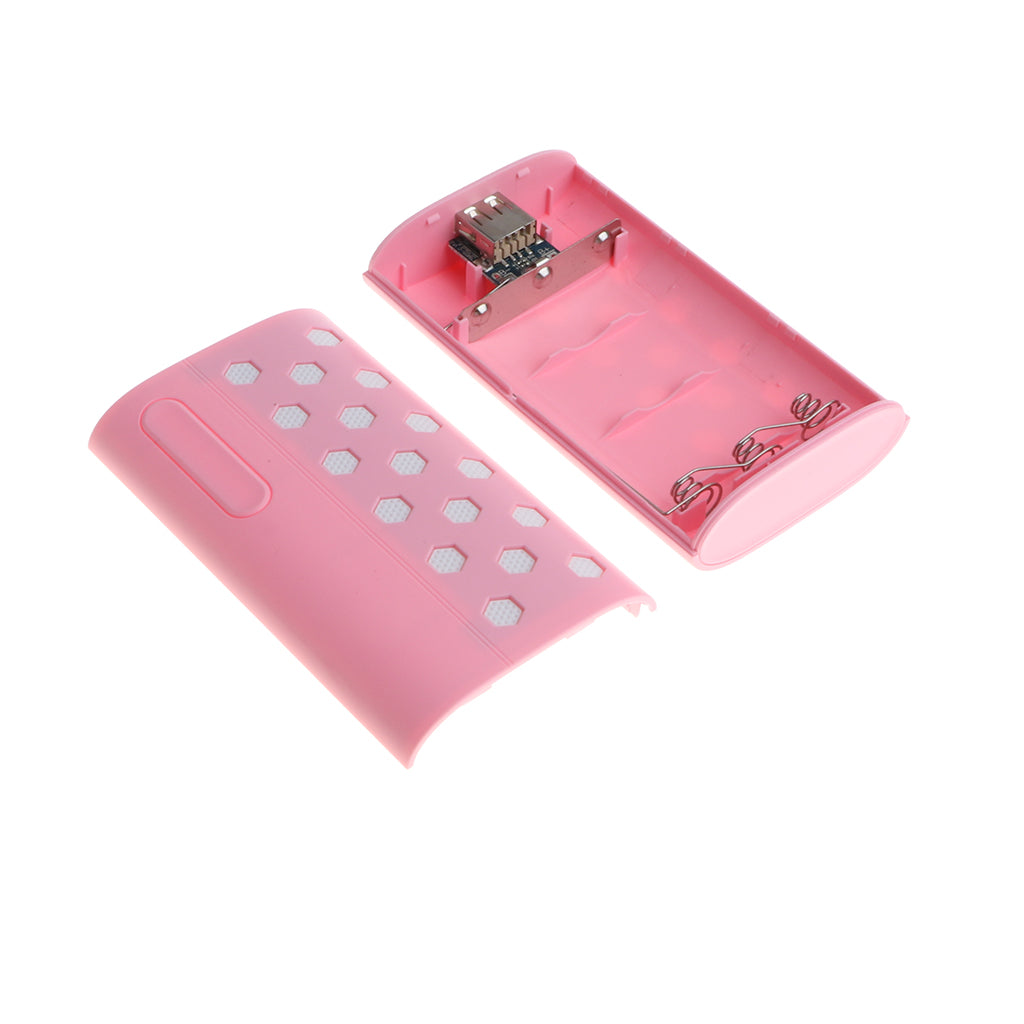 Mobile Power Bank Case DIY Kit Battery Charger Box pink