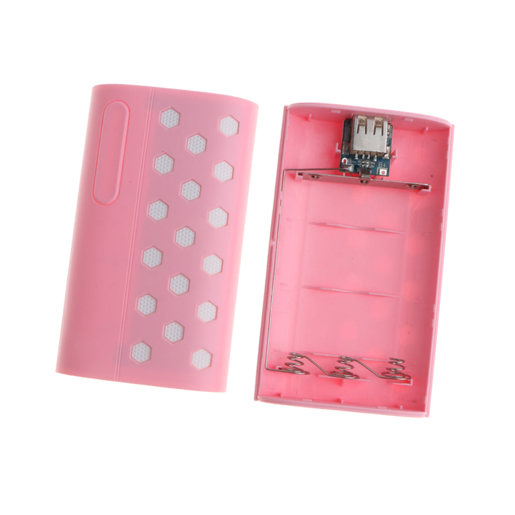 Mobile Power Bank Case DIY Kit Battery Charger Box pink