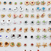 100 Pairs Mini Cartoon Cute Design Earrings Ear Stud Set Assorted Bulk