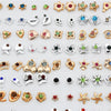 100 Pairs Mini Cartoon Cute Design Earrings Ear Stud Set Assorted Bulk