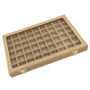 54 Grids Clear Lid Jewelry Tray Showcase Display Storage Linen Case Yellow