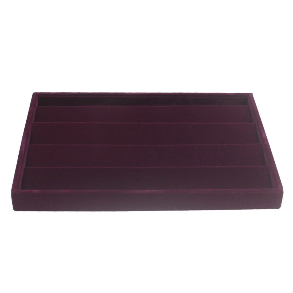 Ring Earrings Necklace Jewelry Display Organizer Box Tray Showcase Purple 7
